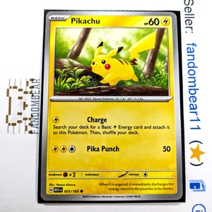 Pikachu card 025/165 Scarlet & Violet 151 Pokemon 2023 Non-Holo LP - Picture 1 of 6