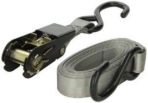 – 1” x 14' High Tension Ratchet Tie-Down with S Hooks - 500 lbs. Working Load... - Picture 1 of 3