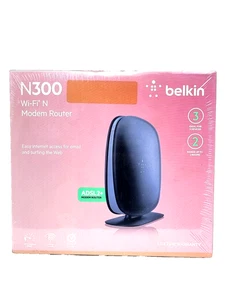 Belkin N300 Wi-Fi N Wireless ADSL2+ Modem Router-Never Opened - Picture 1 of 4