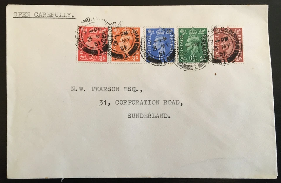 GB 1951 GVI Colour Change Definitives FDC, Sunderland CDS (AA55) - Image 1 of 1