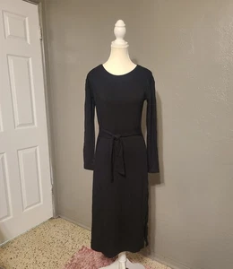 Abito BB Dakota Steve Madden chic nero in maglia manica lunga con cravatta in vita nuovo con etichette XS - Foto 1 di 10