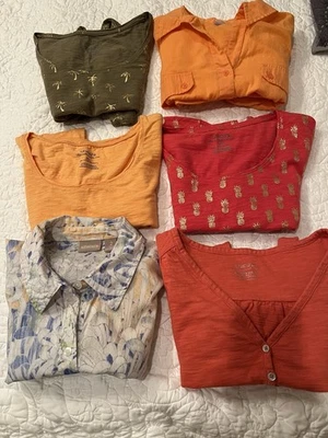Lote Chico’s, 6 Camisas Tops Talla 2 (Medianas/Grandes 12/14), Manga 3/4 Foto 1 de 4