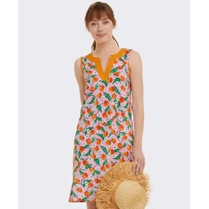 Vestido Draper James Lands' End Naranja Floral Sin Mangas Nuevo con Etiquetas - Imagen 1 de 8