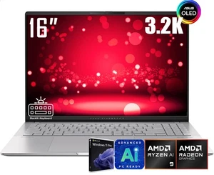 ASUS Vivobook 16" 3.2K OLED Copilot Laptop AMD Ryzen AI 9 365 32GB DDR5 2TB SSD - Picture 1 of 12