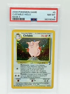 2000 Pokemon Base II Holo #5 Clefable PSA 8 - Bild 1 von 2