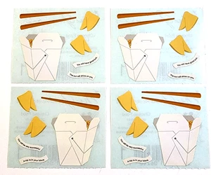 Chinese Food Take Out Chopsticks Fortune Mrs. Grossmans Stickers 4 pc RARE 2000 - Picture 1 of 1