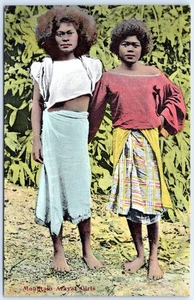 Postkarte Berg Arayat Mädchen Philippinen PI Pampanga EG McCollough Pub C151 - Bild 1 von 2