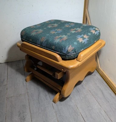 Taburete otomano deslizante de madera de roble vintage para guardería/bebé/balancín F28 Foto 1 de 4