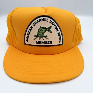 Vintage American Channel Catfish Association Member Snapback Hat Fishing Outdoor - Picture 1 of 10