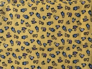 VINTAGE 2000 "MARY ENGELBREIT" TEENY FLOWERS ON YELLOW PRE WASHED - Picture 1 of 5