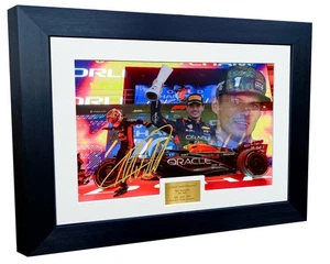 A4 signed Max Verstappen 3 x Gewinner F1 handsigniert Foto Bilderrahmen Geschenk - Bild 1 von 2