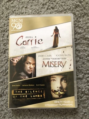 Carrie, Misery, & The Silence of the Lambs (DVD, 2014, 3-Disc Set) Tested Foto 1 de 4