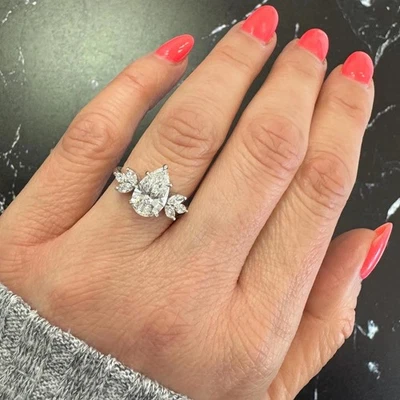 Anello di fidanzamento con diamanti coltivati ​​in laboratorio certificati... - Immagine 1 di 4