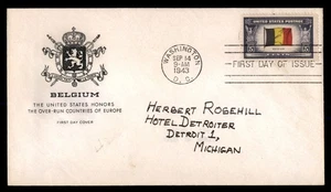 Mayfairstamps US FDC 1943 Belgium Honors Over-Run Countries First Day Cover aau_ - Picture 1 of 2