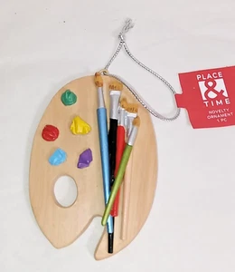 Place & Time Artist Paint Palette Christmas Ornament Resin NEW 2024 - Picture 1 of 5