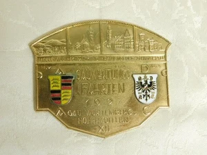 Auto Plakette ADAC Plakette Württemberg-Hohenzollern ! Gauwertungsfahrt 1927! - Bild 1 von 8