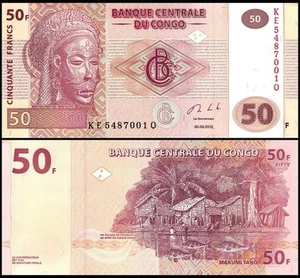 CONGO DEMOCRATIC REPUBLIC 50 Francs, 2013, P-97, UNC World Currency - Picture 1 of 1