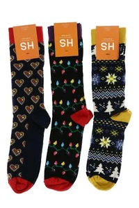 Happy Socks 251710 Set Of 3 Crew Socks Multi Size Mens 8-12/ Womens 10-12.5 - Picture 1 of 2