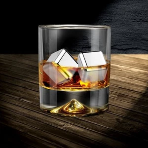 Stainless Steel Reusable Ice Cubes,Whiskey,Wine,Beverage,4pc velvet Bag/Gift Box - Picture 1 of 2
