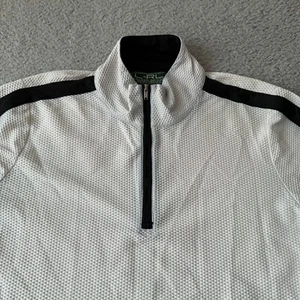 Ralph Lauren Active Top Womens Large White Black Athletic 1/4 Zip Pullover Train - Picture 1 of 10