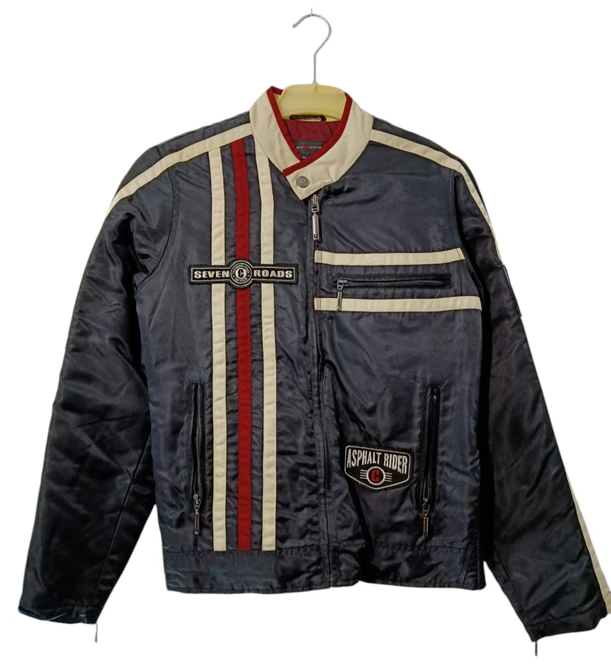 CHEVIGNON Vintage Herren Biker Jacke Gr. S / M Barrona Seven Road Asphalt Rider - Bild 1 von 4