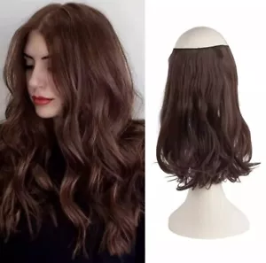Extensiones de cabello de alambre invisible Feshfen de 14" con diadema transparente ajustable - Imagen 1 de 4