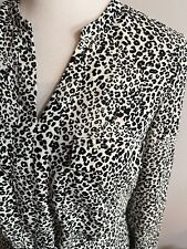 Nanette Lepore Women 4 Dress Fit & Flare Belted Black And White Leopard