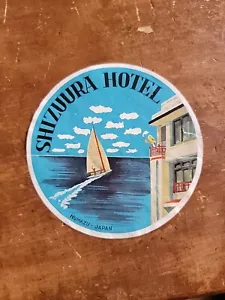 Shizuura Hotel-Numazu Japan Vintage um 1950 Kofferetikett - Bild 1 von 2