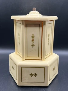 Vtg Swiss Harmony Roundelay Music Box Cigarette Lipstick Perfume Vanity Carousel - Picture 1 of 12