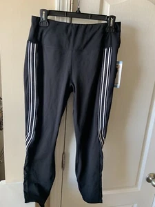 ACTIVE LIFE Large L COMPRESSION NAVY HIGH WAIST 2 POCKETS MESH YOGA LEGGING - Picture 1 of 9