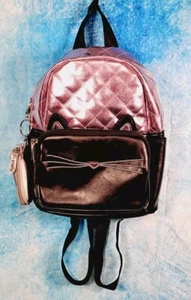 Justice Exclusive Girls Kids Backpack Black & Pink Iridescent Metallic NWOT - Picture 1 of 8