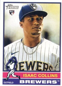 2025 Topps Heritage #78 Isaac Collins, Milwaukee Brewers RC - Picture 1 of 2
