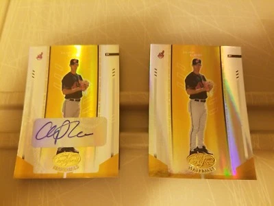 Tarjeta dorada con autógrafo y base de materiales certificados por Cliff Lee Leaf 2004  Foto 1 de 2