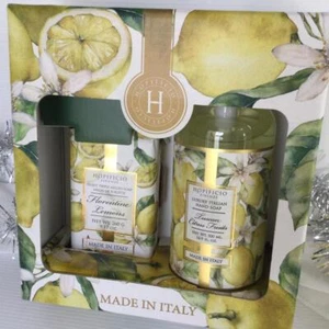 SOAP HOPIFICIO LEMON HAND SOAP & LIQUID 500M GIFT BOXED 260G TRIPLE MILLED Italy - Picture 1 of 4