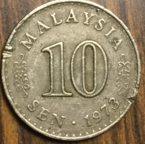 1973 MALAYSIA 10 SEN COIN - Picture 1 of 2