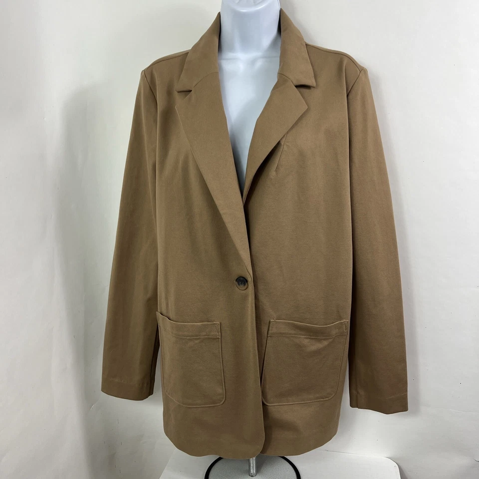 Croft & Barrow Jacket Women's Medium Beige Button Front Long Sleeve Lightweight - Image 1 of 4