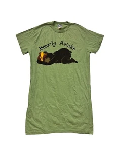 Lazy One Womens Green "Bearly Awake" Graphic Nightgown #8166 - Picture 1 of 8