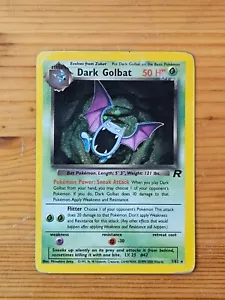 Pokémon TCG Dark Golbat Team Rocket 7/82 Holo Unlimited Rare Pokemon Vintage HP - Foto 1 di 2