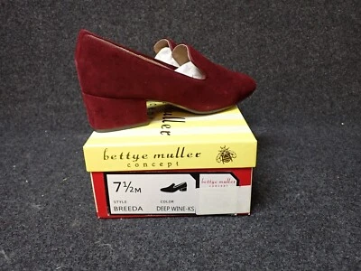 Новый Bettye Muller Breeda блок каблук замши мокасины глубокий вино женщин 7,5 (SS36) - Изображение 1 из 4