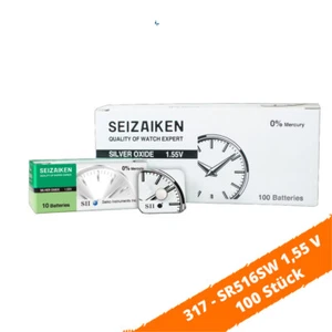 100 x SEIZAIKEN 317 SR516SW Batería Botón SR62 280-58 RW326 1,55V Seiko - Imagen 1 de 2