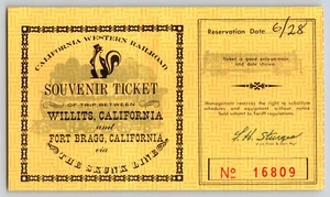 CWR Souvenir Railroad Ticket Stub c1960's-70's? "The Skunk Line" Bloomquist* - Picture 1 of 2