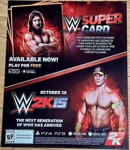 WWE Wrestlemania 9x11 Poster Print John Cena 2k15 wrestling Video Game Ad RARE!! - Picture 1 of 3