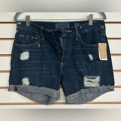 Pantalones Cortos de Denim Lucky Brand The Boyfriend - Envejecidos - Botón Mosca - Talla 24 Nuevos con Etiquetas Foto 1 de 4