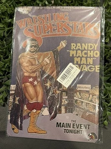 Letrero de metal salvaje WWF Randy “Macho Man” arte de pared superestrellas de lucha libre 12x8 - Imagen 1 de 6