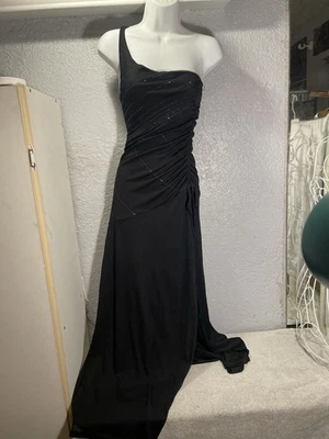 Vestido Halter Vestido Pequeño Negro Estrás Asimétrico EE. UU. Fiesta Vacaciones Foto 1 de 4