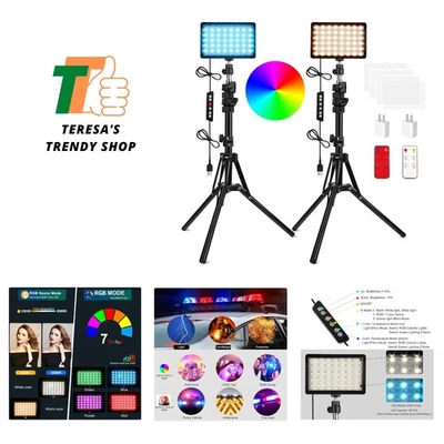 2 упаковки RGB LED видео свет с регулируемой штатив стойка/белые фильтры, Dimma... - Изображение 1 из 4