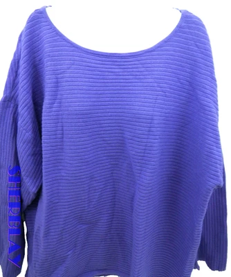 Suéter feminino Style & Co gola barco com nervuras 100043765MS roxo lilás beijo GG - Imagem 1 de 4