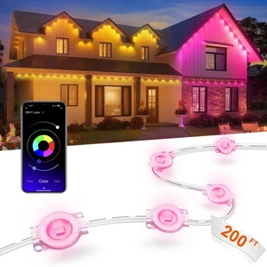 Permanent Outdoor Lights for House, 200ft Smart RGB LED Lights Outside with 1... - Picture 1 of 7