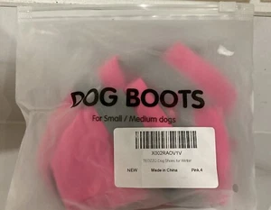4pcs/set Pet Shoes Small Medium Dog Pink Boots Footwear - Picture 1 of 6