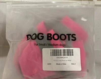 Juego de 4 zapatos para mascotas pequeños medianos perros rosas botas calzado Foto 1 de 4